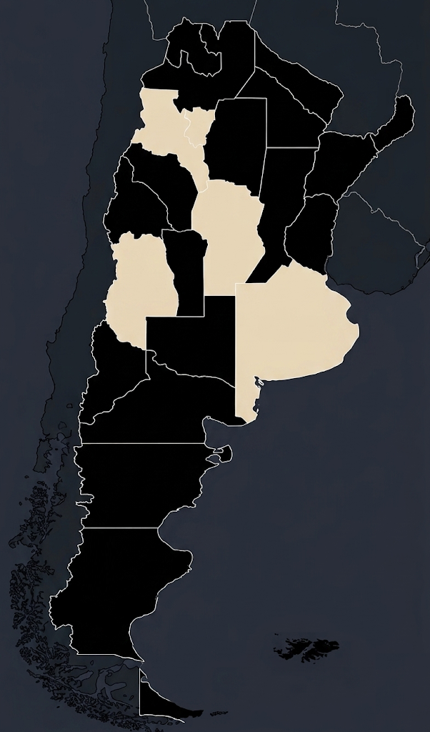 Mapa de Argentina con cobertura nacional